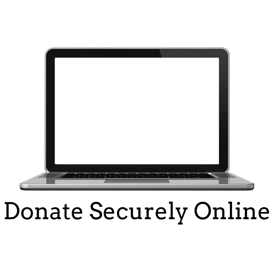 Donate securely online, picture of an open laptop